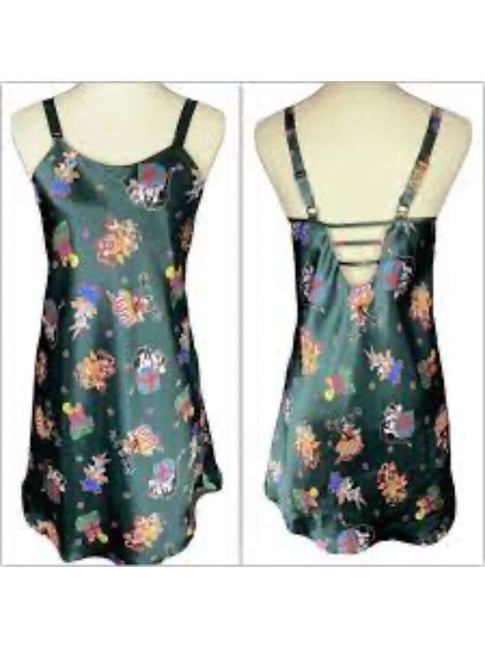 Vintage Warner Bros Looney Tunes Satin Slip Nightgown Babydoll Dress